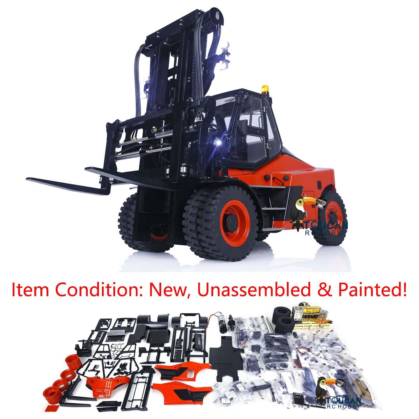 LESU Aoue-LD160S 1/14 Front-Wheel Ddrive Painted RC Hydraulic Forklift Model Remote Control Model Light Sound System ESC Servo