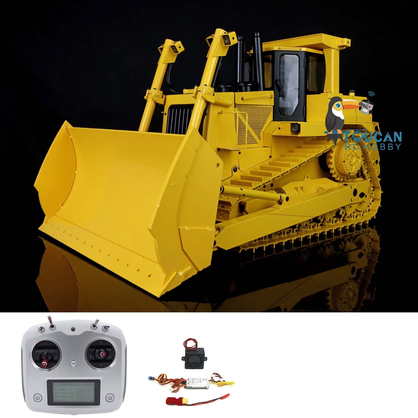 JDModel Metal 1/14 DXR2 RC Hydraulic Bulldozer Remote Controlled Dozer W/ New Sound Module Simulation Model PNP/RTR Optional Versions