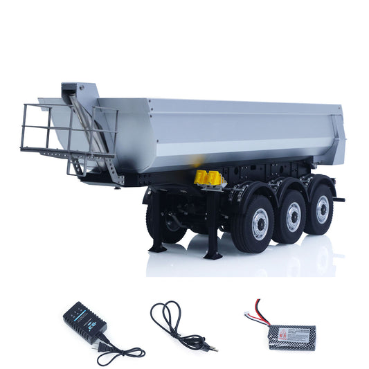 26.1Inches KABOLITE 1/14 Metal Radio Control Semi Trailer Dumper Electric Lifting for RC Tractor Truck SC 770S Light Support Leg