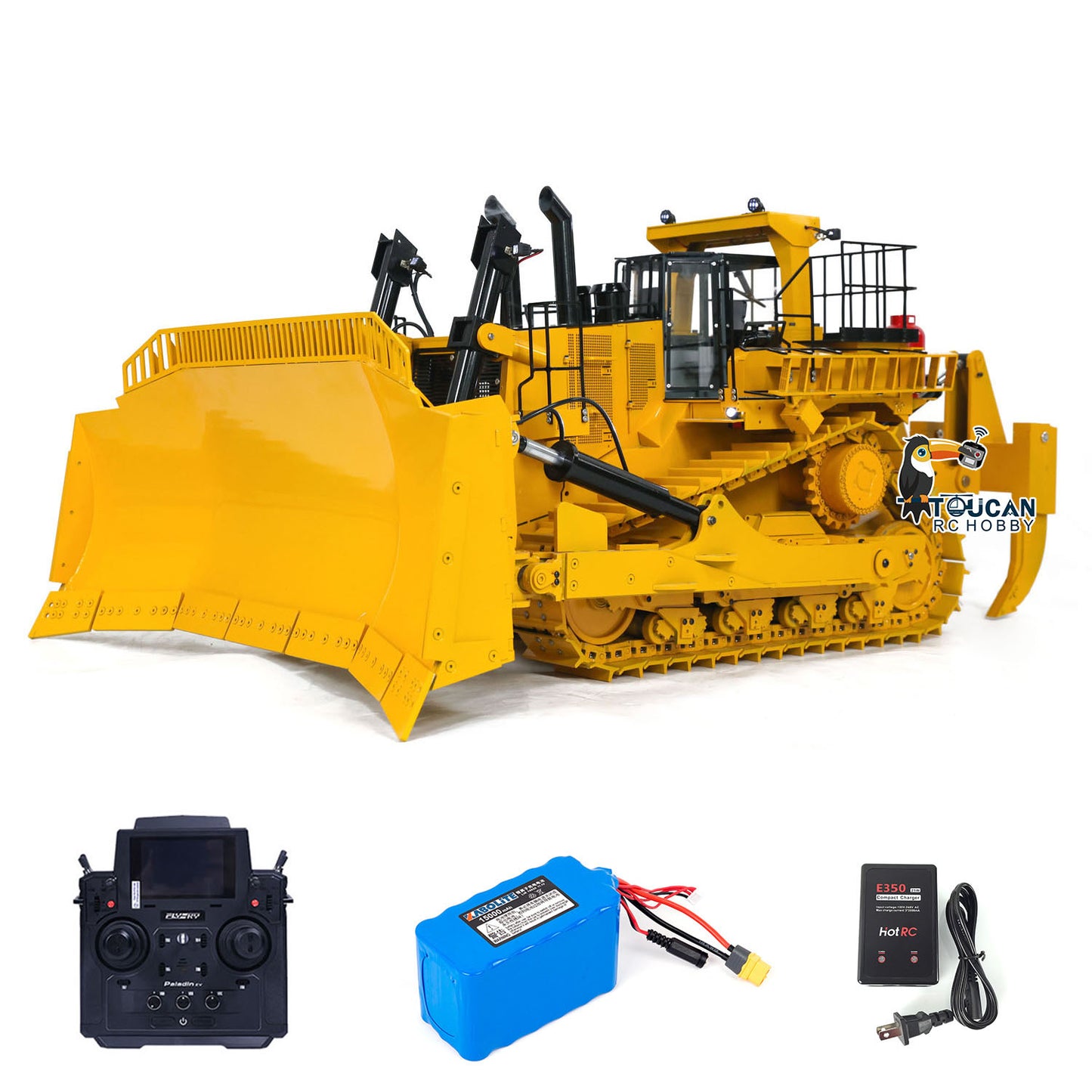 110KG! D11T 1/10 RC Hydraulic Bulldozer Heavy Duty Metal Radio Control Giant Dozers 3 Plows Ready to Run