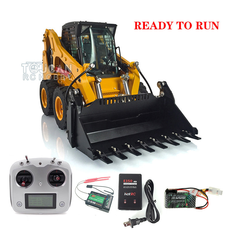 LESU 1/14 Metal Aoue-LT5H Wheeled Skid-Steer RC Hydraulic Loader RTR Model Ready to Run Light Sound Flysky FS-i6S