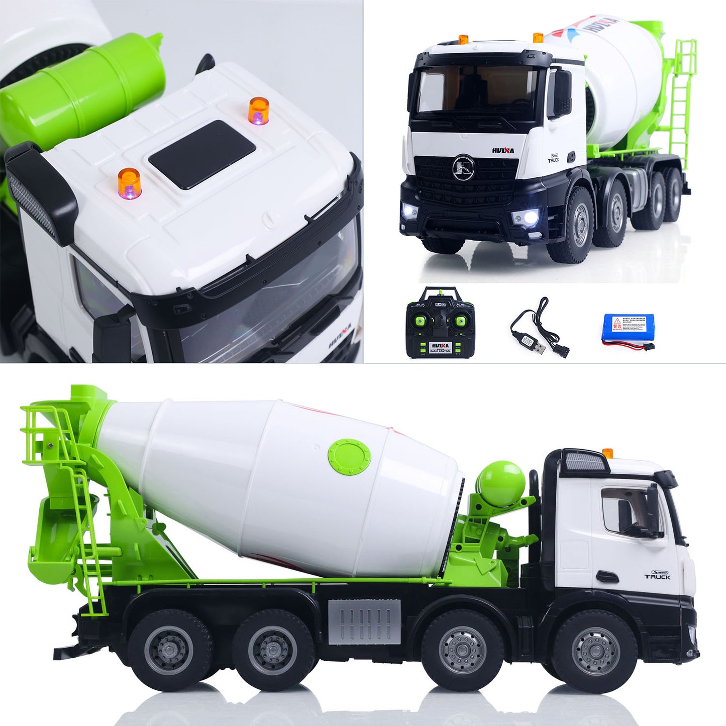 Fast Shipping Metal 1/14 RC Mixer Truck RTR 2.4GHz Radio 12CH Light Sound Effects Remote Control Agitating Lorry Finished Model Toys Battery