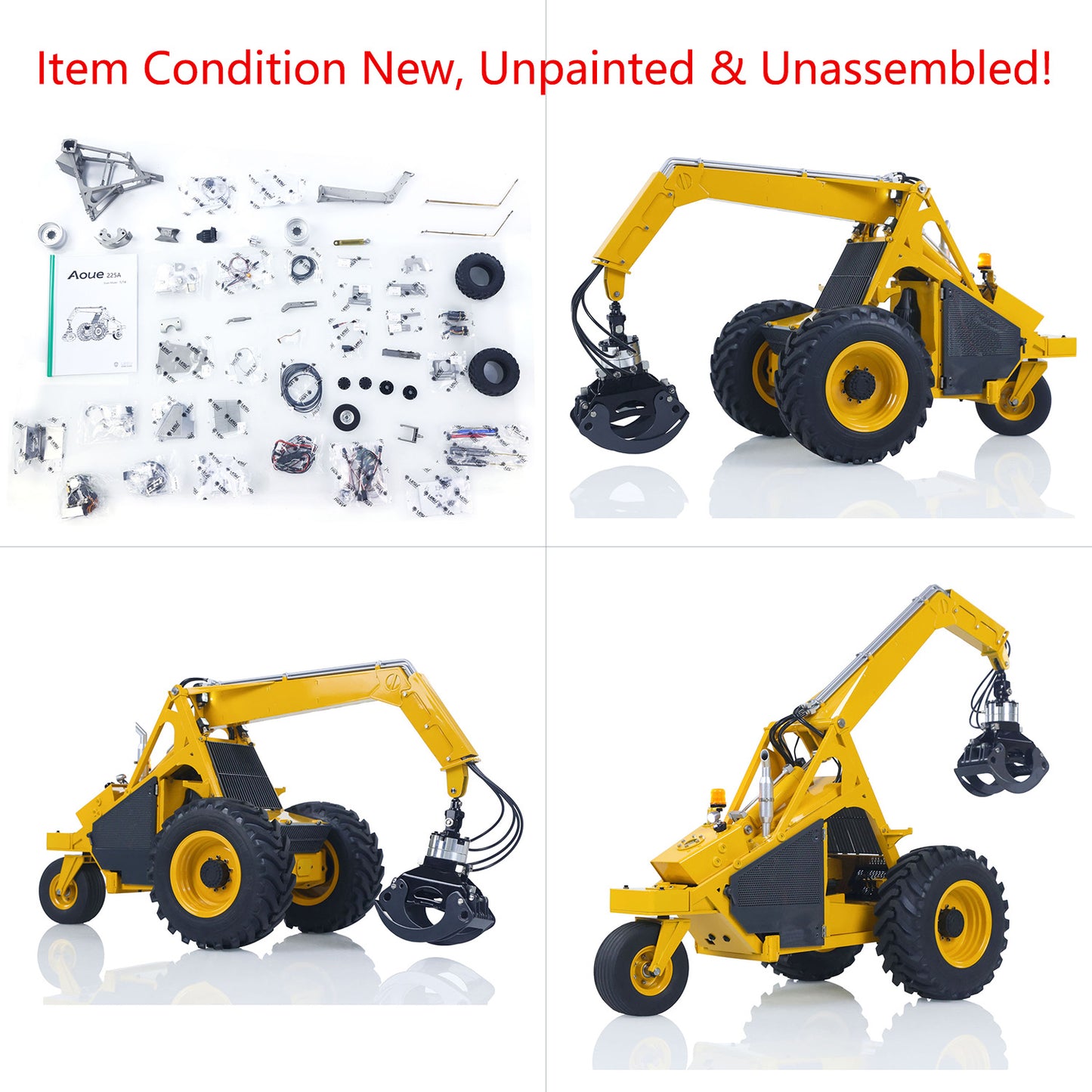 Unassembled Kit Model LESU Metal 1/14 Remote Control Hydraulic Log Loader AOUE 225A RC Sugarcane Loader Grabber 4CH Valve Light Engineering Car
