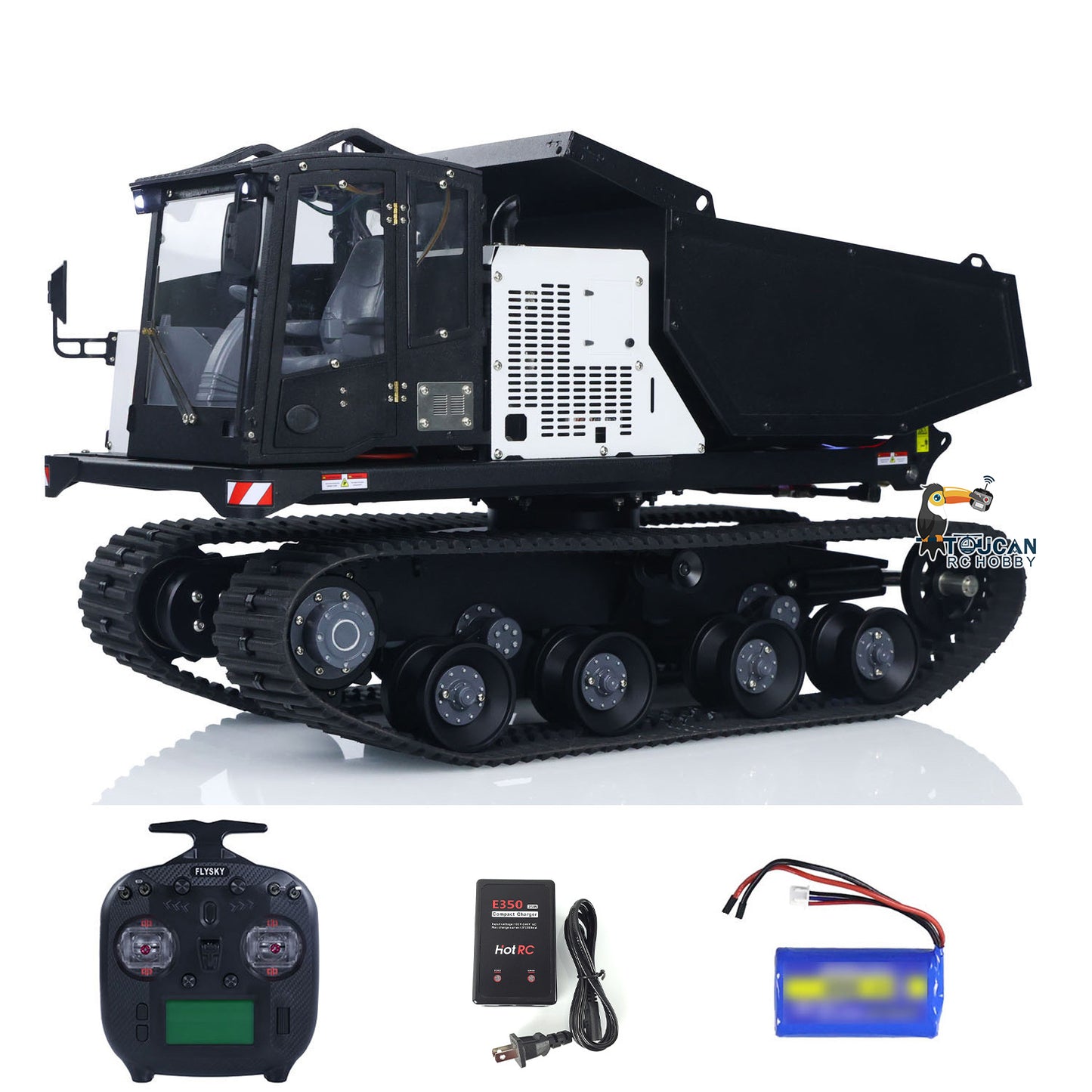 Metal 1/14 RC Hydraulic Crawler Dump Truck T14R Radio Controlled Tracked Tipper RTR Construction Vehicle ST8 Light Sound Battery