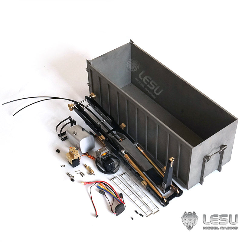 Metal Waste Bin for LESU 1/14 RC Dumper Remote Control Truck Hydraulic Tank Pump Valve Unassembled and Unpainted Model