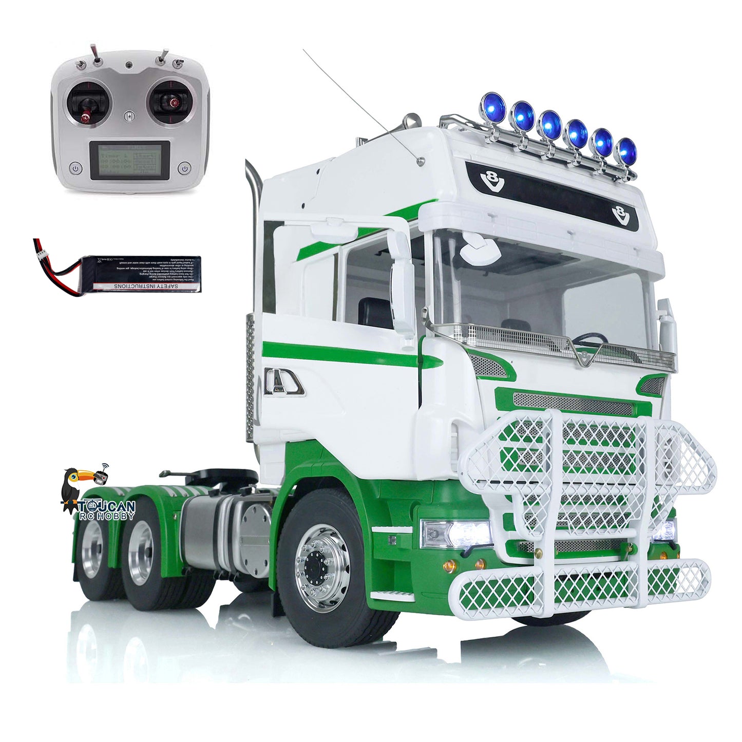 1/14 Scale TOUCAN Remote Controlled Tractor Truck for 6x6 Remote Control Cars Model Metal Chassis Battery & Radio System & Charger