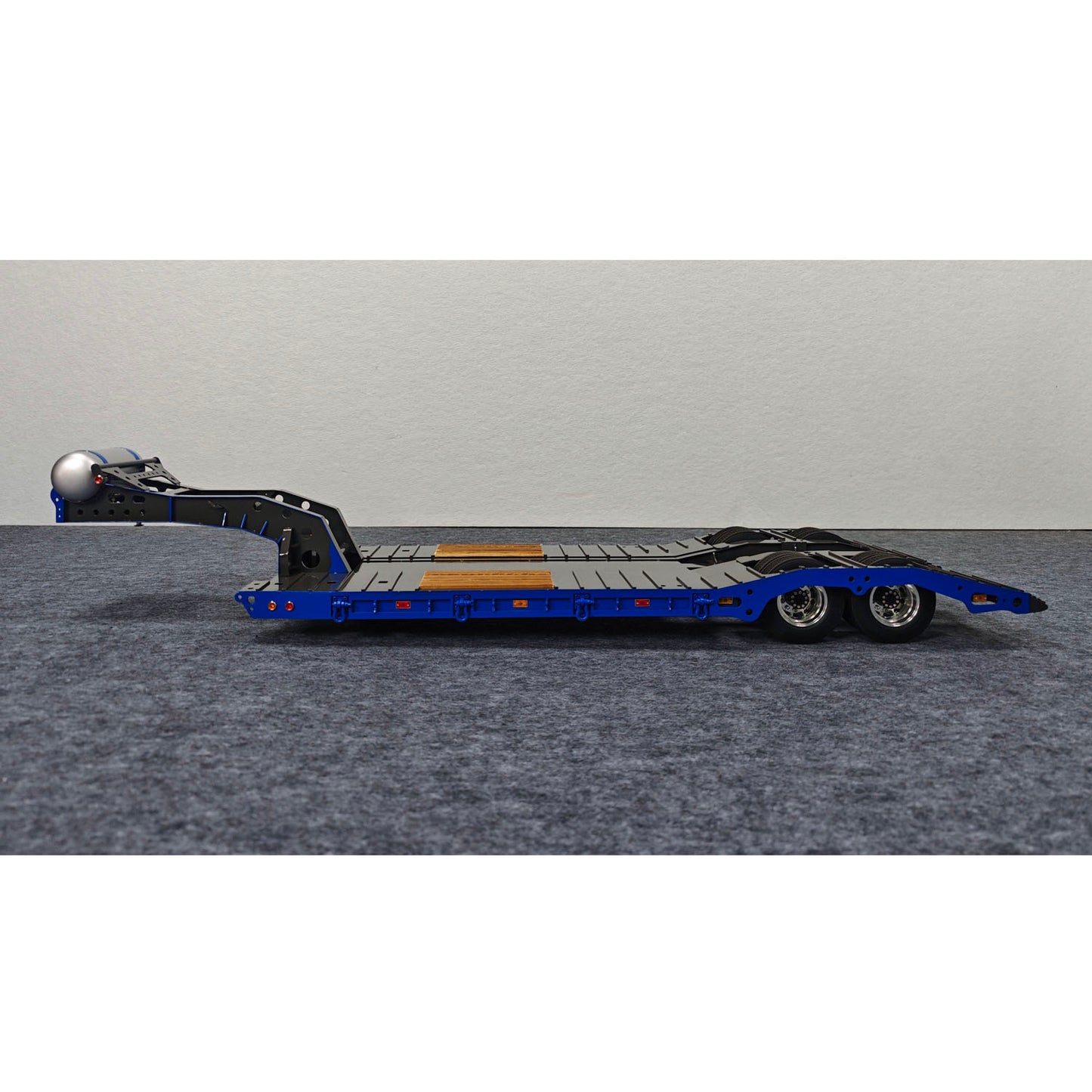 2-Axles Metal Trailer Lowboy Gooseneck for 1/14 TAMIYA RC Tractor Truck Radio Control Vehicle DIY Model Lorry Car Excavator