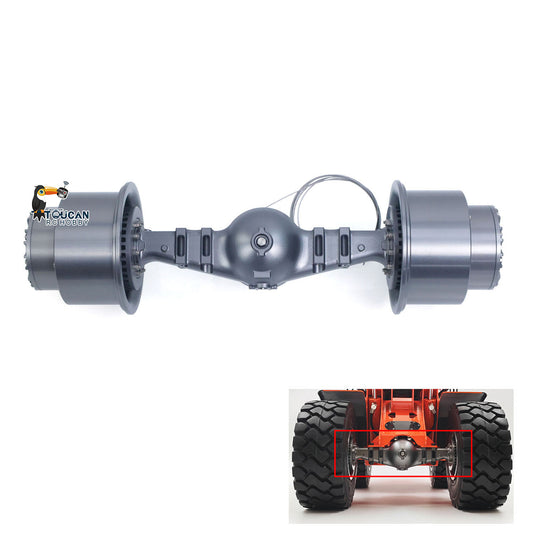 Metal Wheel Side Reduction Front Axle for 1/14 RC Hydraulic Loader ZW370 JDM-198 Radio Control Articulated Truck Model E450C Construction Vehicle