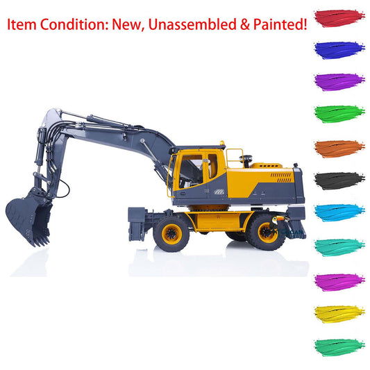 LESU 1/14Metal Hydraulic Aoue ET30H Wheeled Excavator RC Model Digger Quick Coupler Openable Bucket Small Bucket