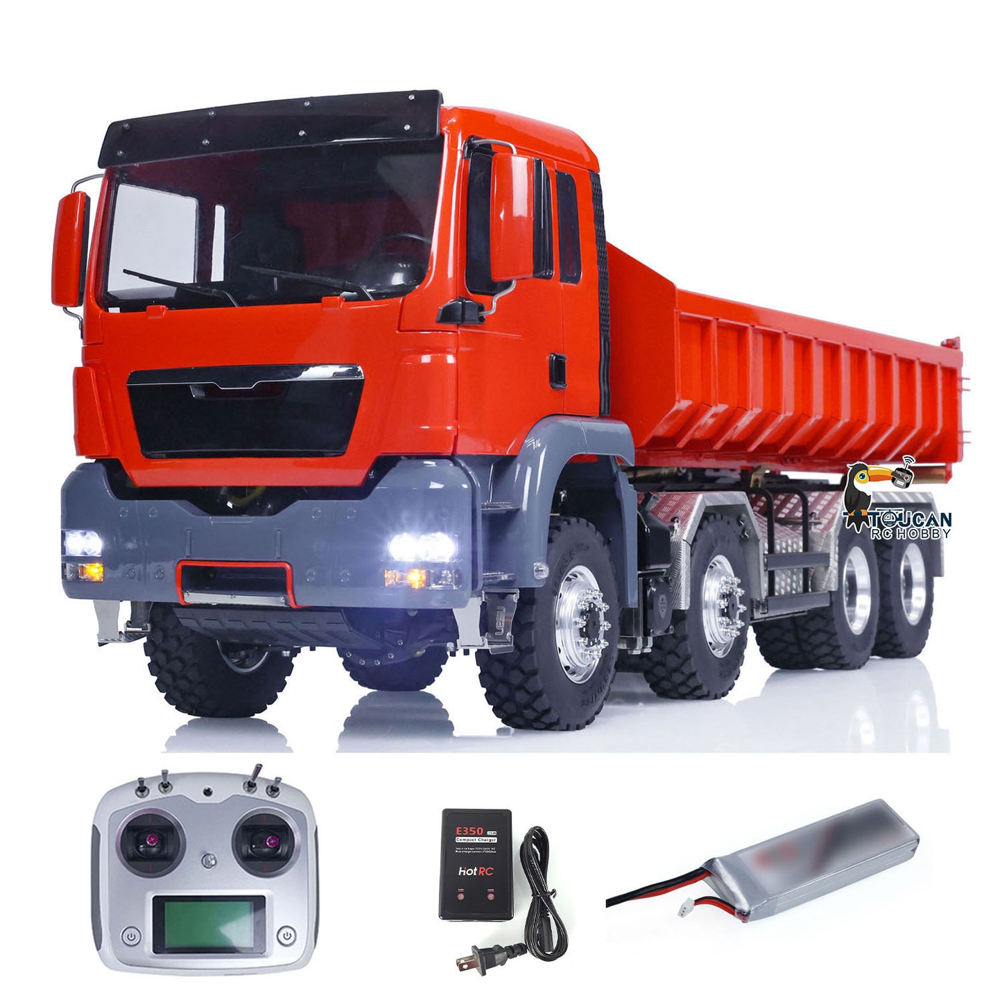 1/14 LESU Hydraulic RC Roll On/Off Dump Truck 8x8 Metal RTR Full Dumper Lorry Vehicle