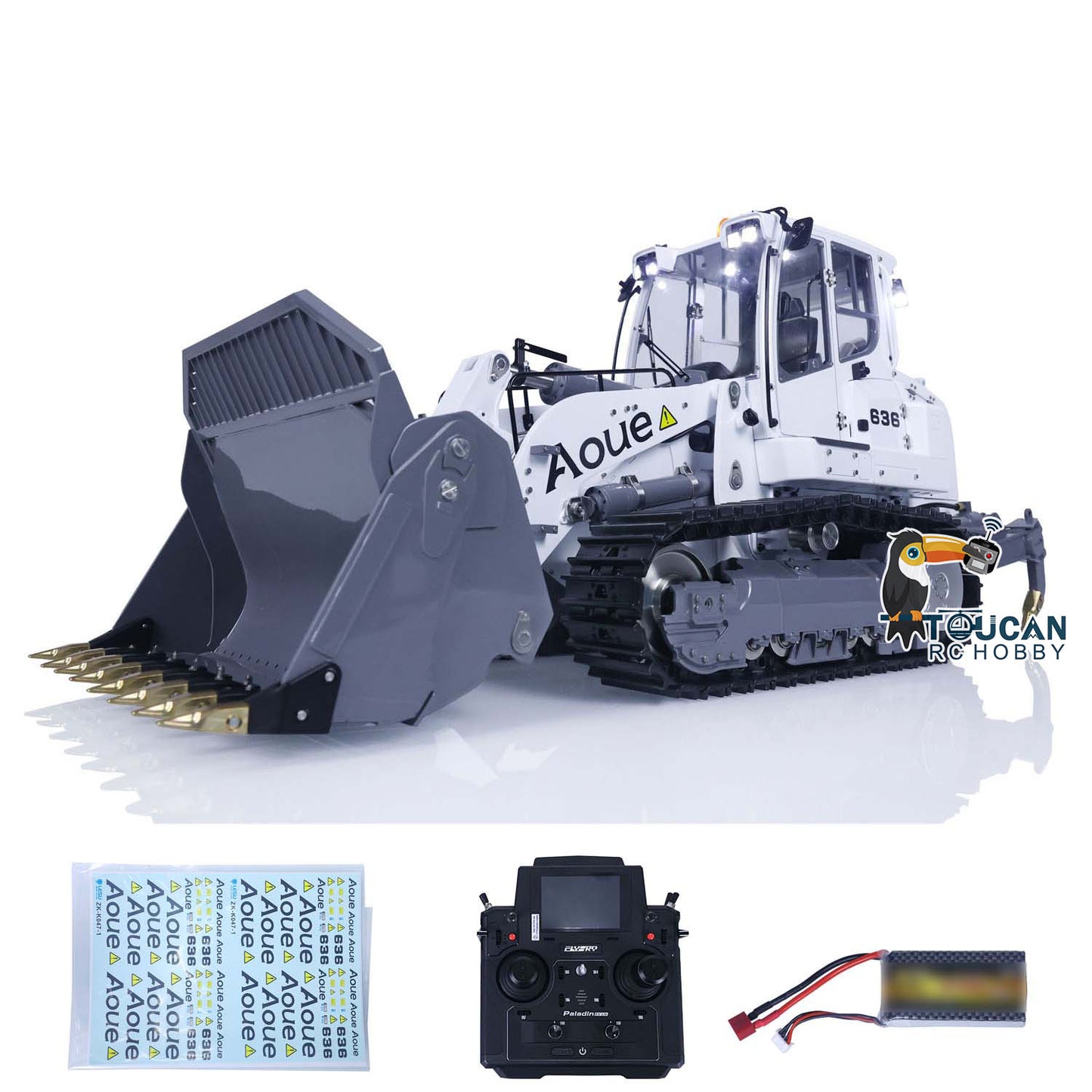 LESU 1/14 636 Hydraulic Construction Vehicles Radio Controlle Track Loader Light Sound Motor Metal Openable Closable Bucket