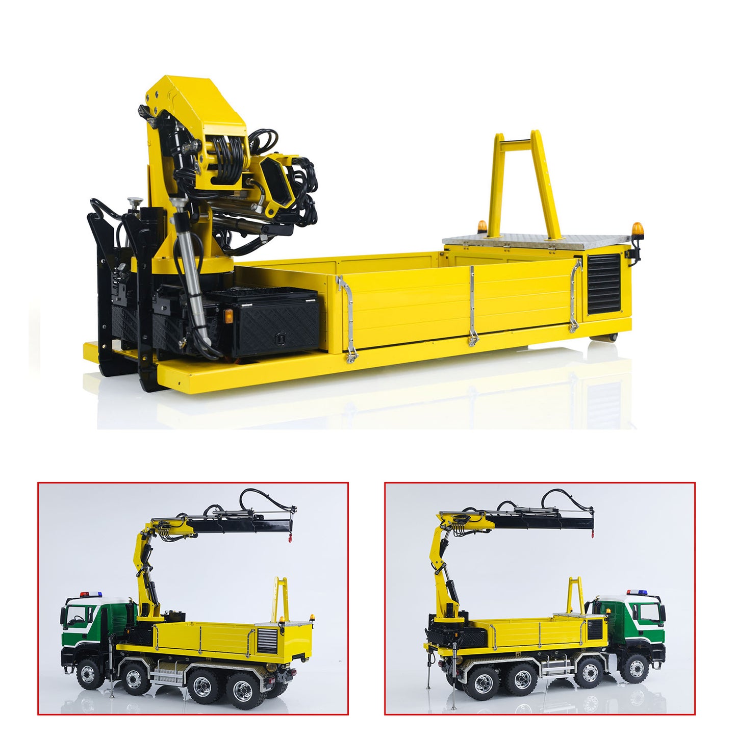 Metal Cargo Box & Hydraulic Crane 7CH Valve Pump for LESU 1/14 Radio Controleld Roll Off Dumper Truck DIY RC Tipper Model Car