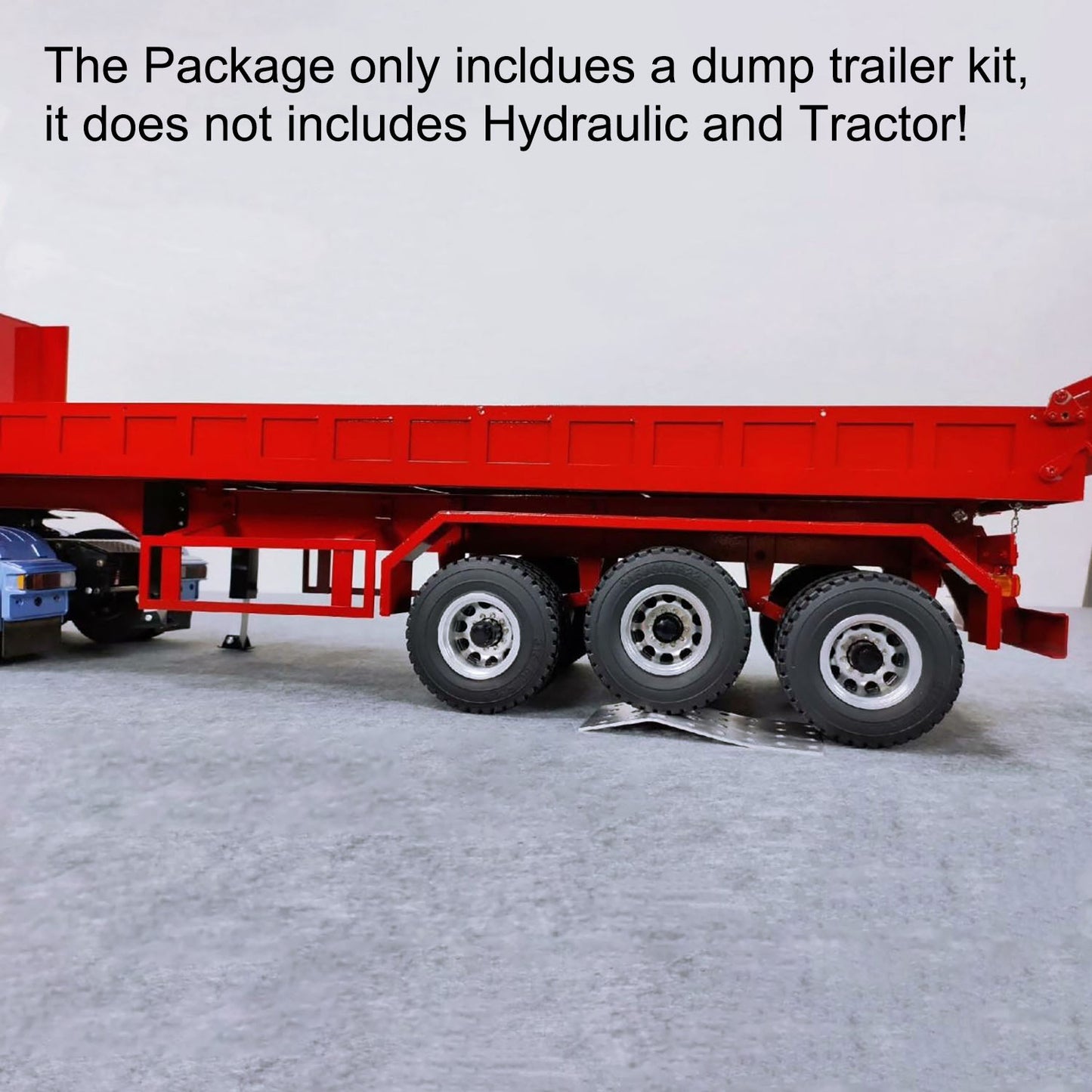 1/14 Metal 3Axles Remote Control Low Bed Dump Trailer Electric Landing Legs WITHOUT Hydraulic System for Tamiya LESU RC Tractor Truck