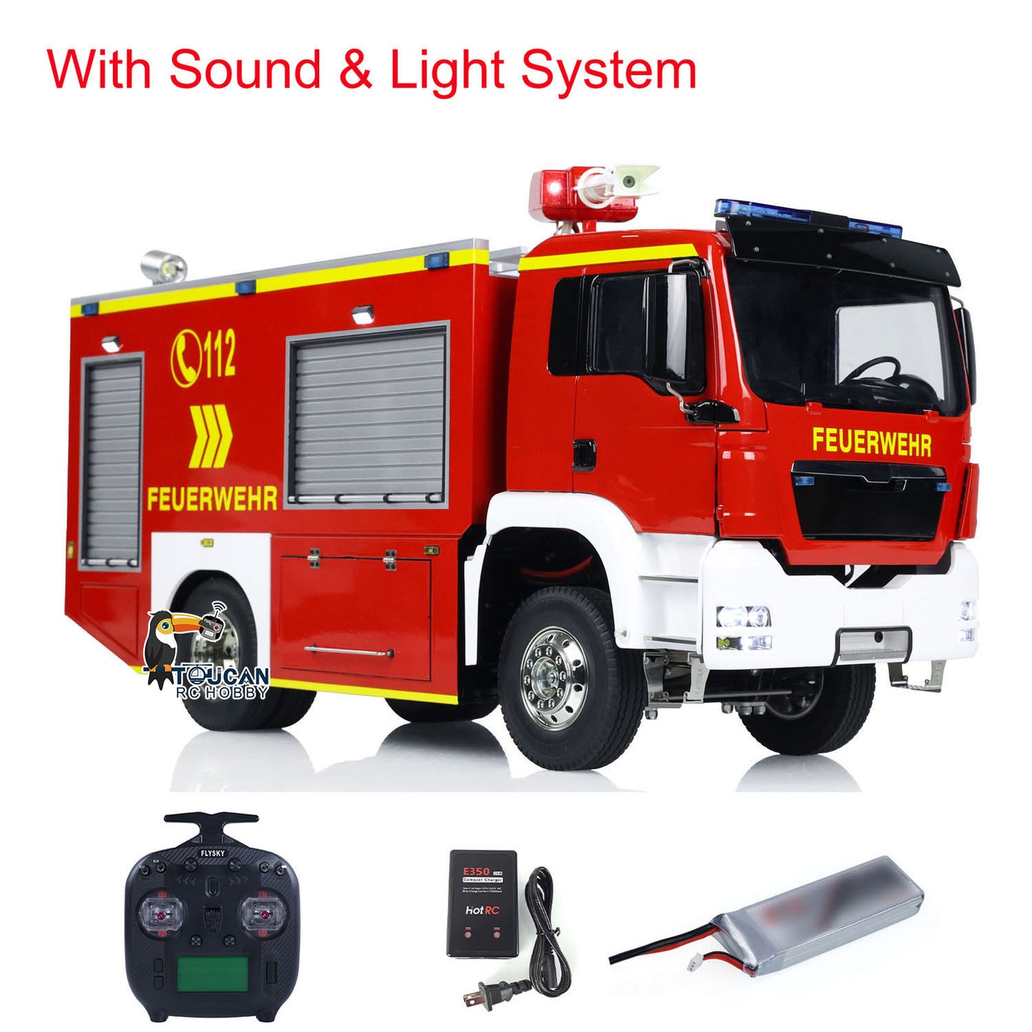 4x2 RC Fire Fighting Truck 1:14 3-speed Transmission Radio Control Fire Vehicles