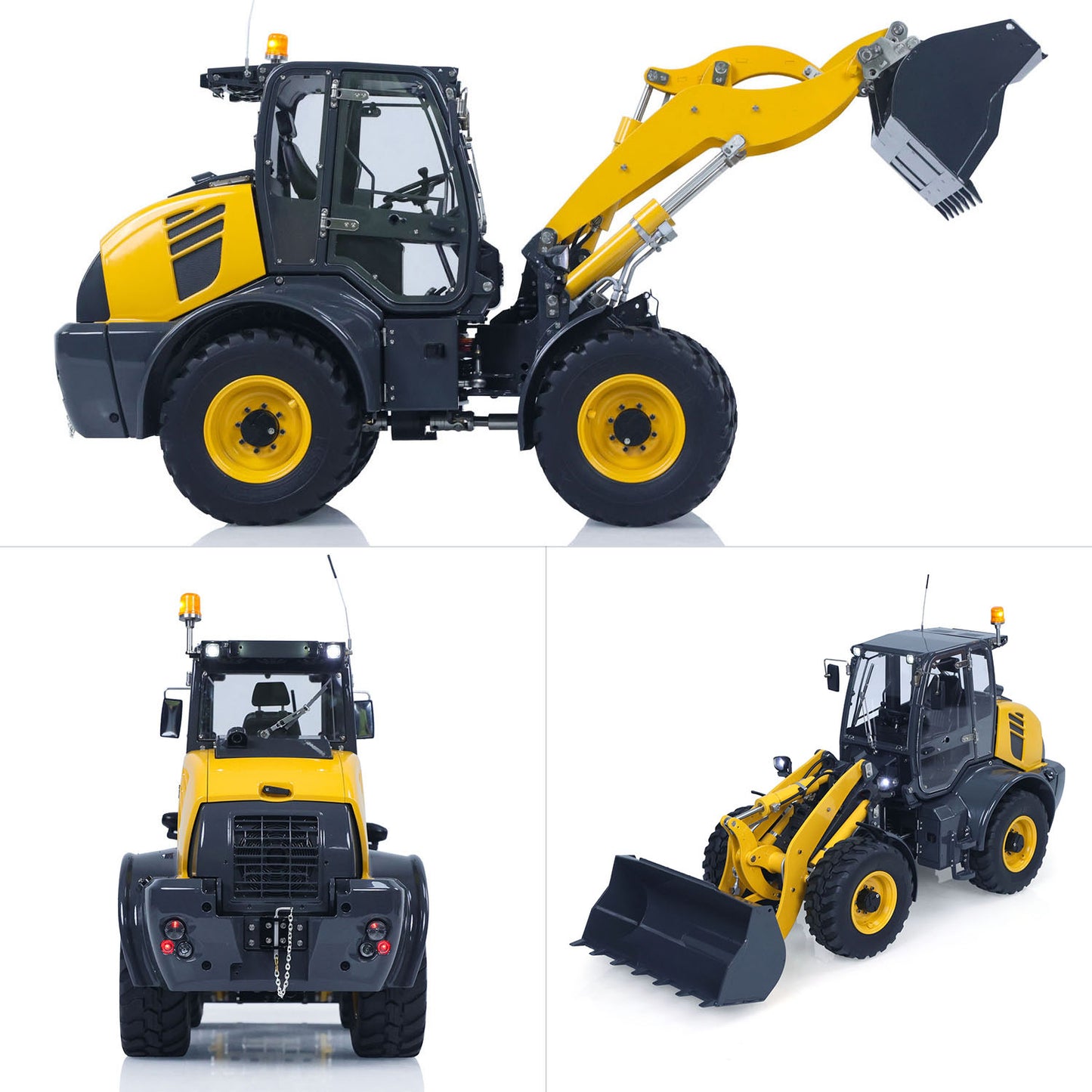 LESU PNP 1/14 4X4 RC Hydraulic Loader Aoue WA100M-8 Metal Remote Control Construction Vehicle Model 4CH Valve Axle Lock Sound Light Assembled