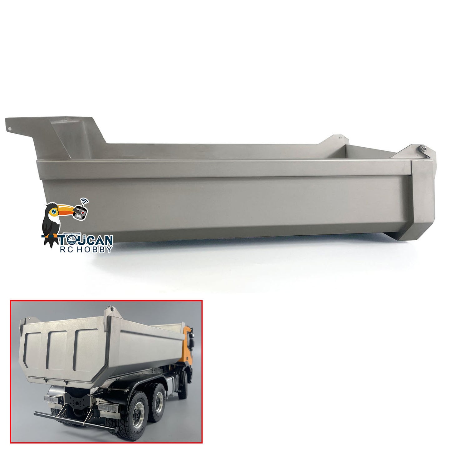 Metal U-shaped Dump Truck Bucket Unpainted for 1/14 6x6 RC Hydraulic Dumper Remote Controlled Car Model Spare Part