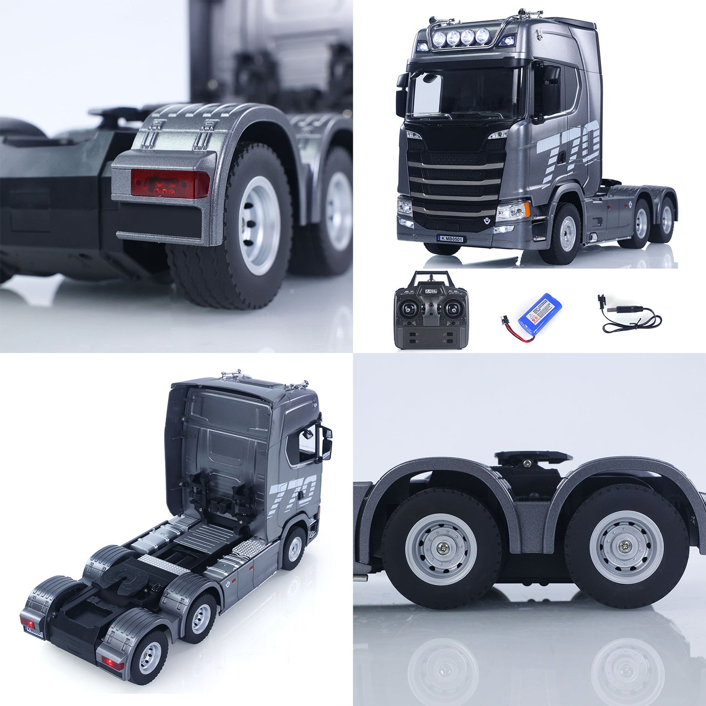 Fast Shipping 1/18 Plastic 6X4 Remote Control Tractor Truck 770S 1501 RWD RC Lorry Vehicle Light Sound Ready to Run Model Toys for Adults