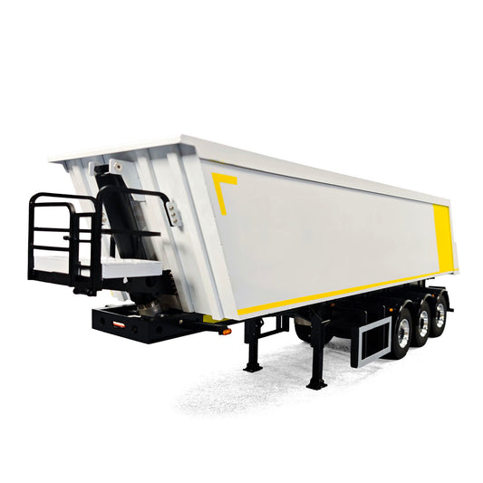 3 Axles Stainless Steel Hydraulic Semi Trailer W/ Supported Leg Light System for 1/14 DIY Tamiya Remote Control Tractor Truck