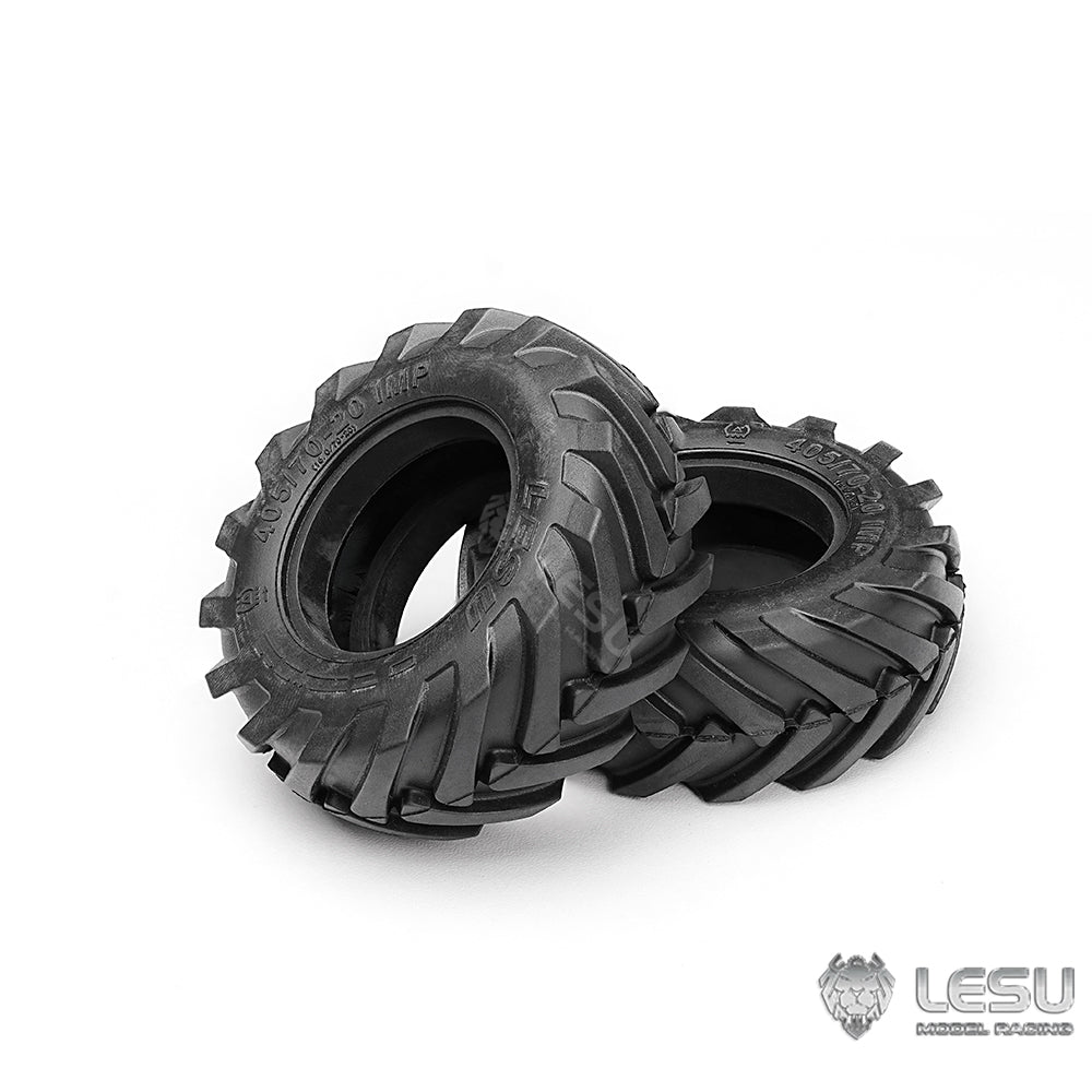 1Pair Wheel Metal Hub Rubber Tire for LESU AOUE MCL8 AT1050 6MDX DIY 1/14 RC Hydraulic Loader Radio Control Dump Truck Model Car