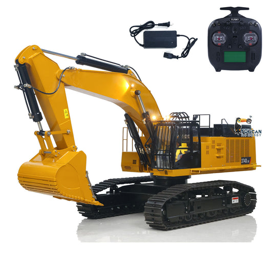 C374 Huge 1/8 RC Hydraulic Excavator 374 Metal Heavy Duty Digger RTR Radio Controlled Construction Vehicles Models Flysky Radio