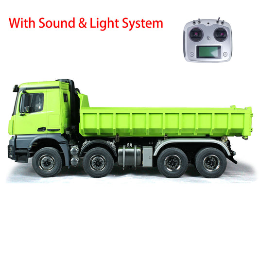 1:14 Metal 8*8 Hydraulic RC Dumper Tipper Radio Controlled Full Dump Truck Car with Standard Bucket 3-speed Transmission