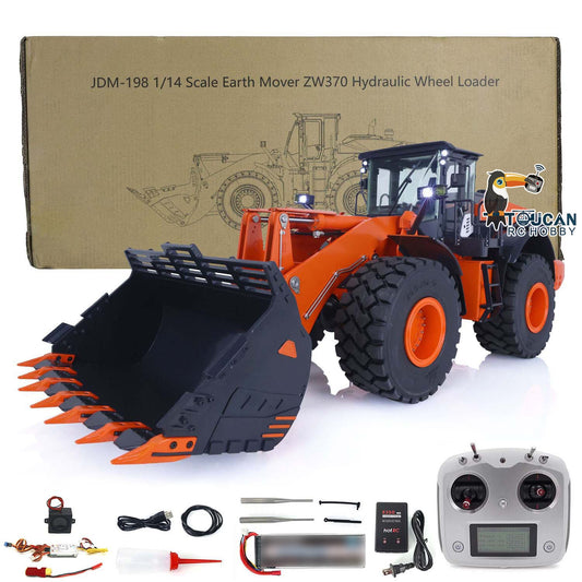 1/14 ZW370 JDM 198 Metal Hydraulic RC Loader RTR Radio Control Construction Car W/ New Sound Module Model