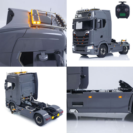 770S 1/14 4*4 RC Tractor Truck 3Speed Gearbox Wheel Hub Reduction Axles FurryBear Light Sound System Flysky ST8 Transmitter