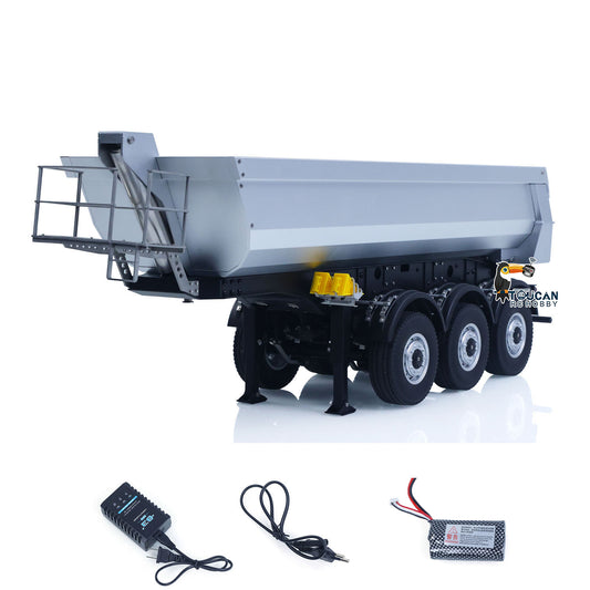 Fast Shipping 26.1Inches KABOLITE 1/14 Metal Radio Control Semi Trailer Dumper Electric Lifting for RC Tractor Truck 770S Light Support Leg