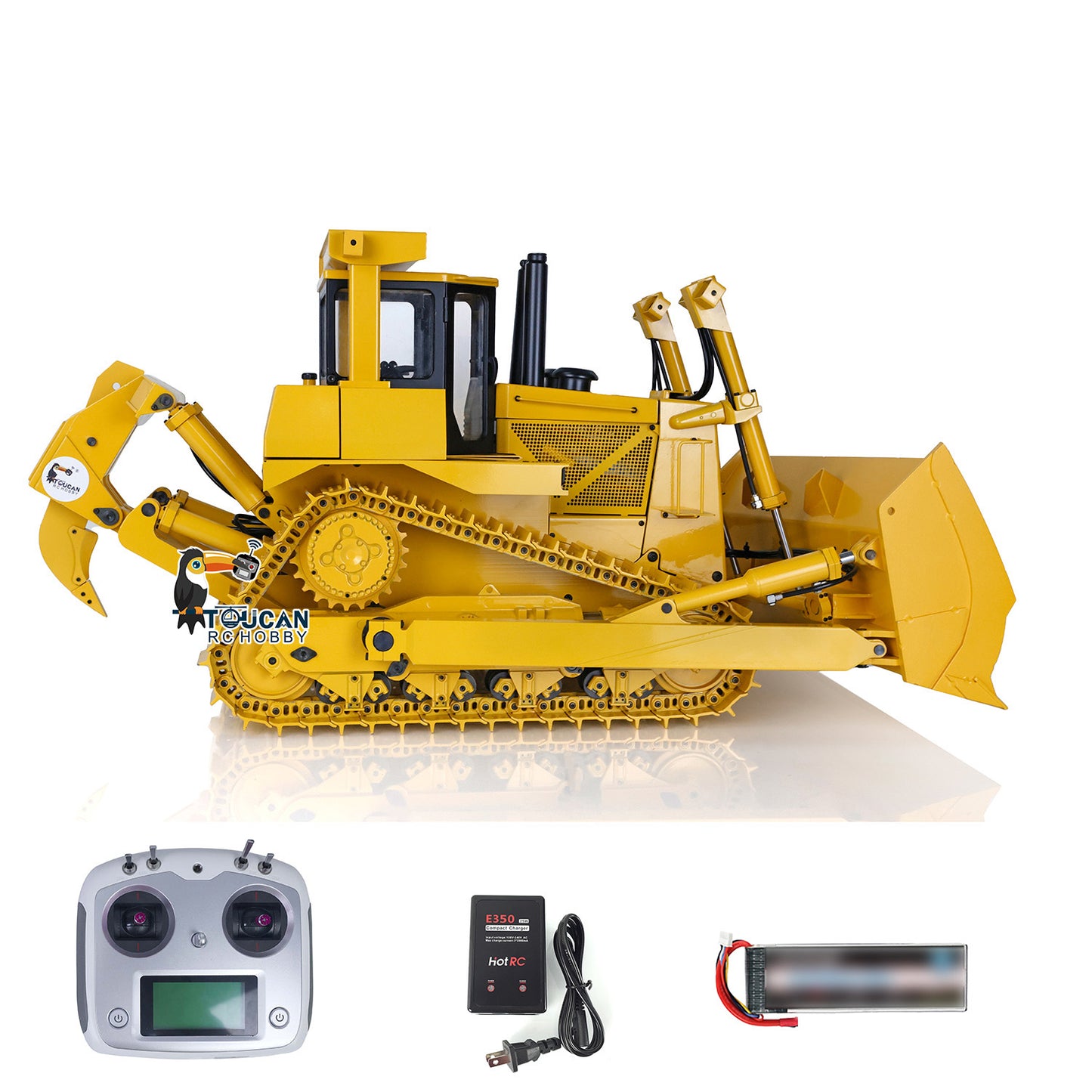 Fast Shipping Metal 1/14 RC Bulldozer Hydraulic DXR2 Remote Control D10T Tracked Dozer Model with 3T Sound System