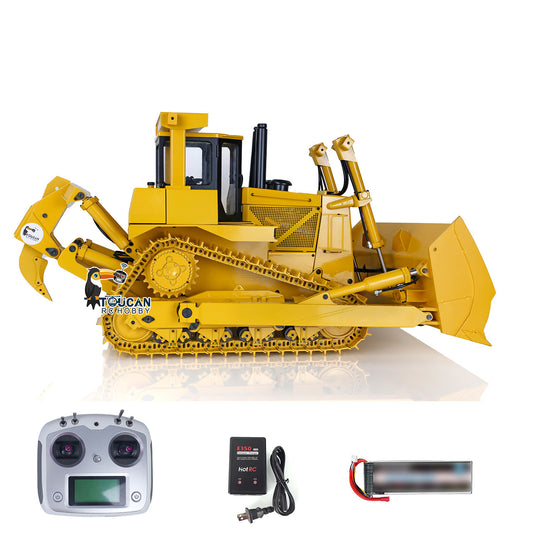 Fast Shipping Metal 1/14 RC Bulldozer Hydraulic DXR2 Remote Control D10T Tracked Dozer Model with 3T Sound System