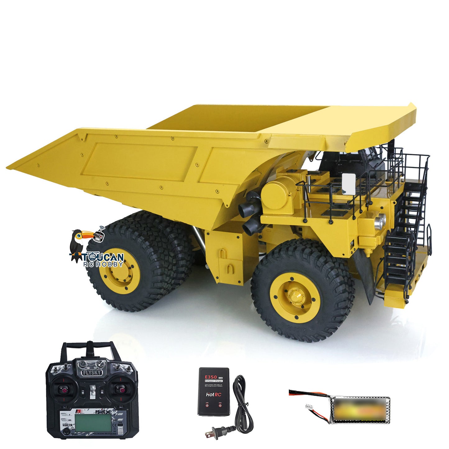 1/20 RC Metal Hydraulic Mine Truck 793D Dumper Flysky I6X Radio Light System Heavy Tipper Truck for Mining Excavator Model