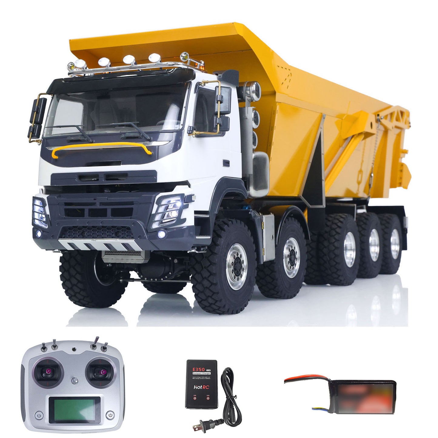 JDM 219 1/14 Metal Radio Controlled Hydraulic Dumper Truck 10X10 10X6 RC Tipper 3Speed Axles Transfer Case Differential Locks