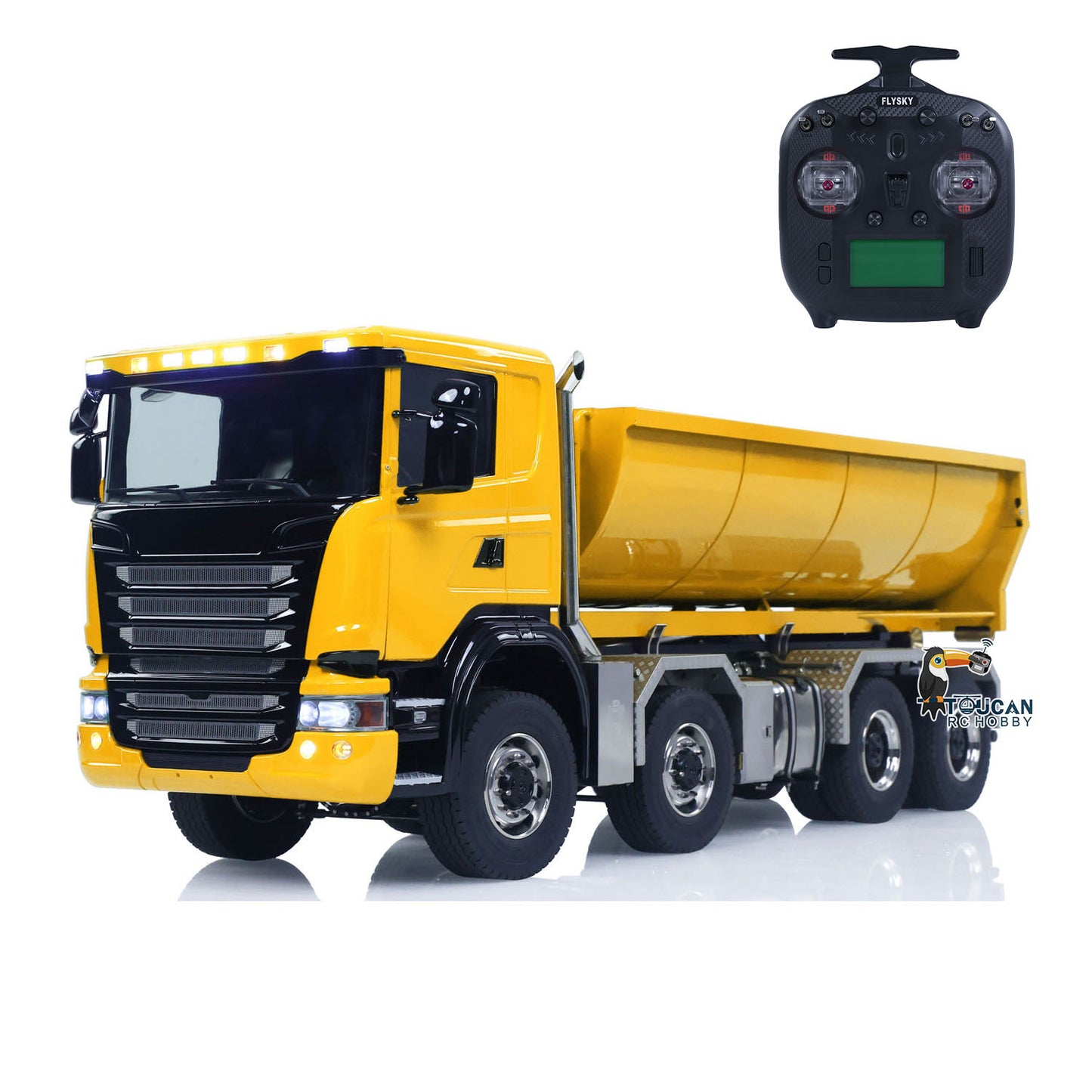 1/14 Hydraulic RC Roll On Off Dump Truck 8x8 3Speed Gearbox Remote Control Full Tipper SC 770S Axle Locks Metal Shafts