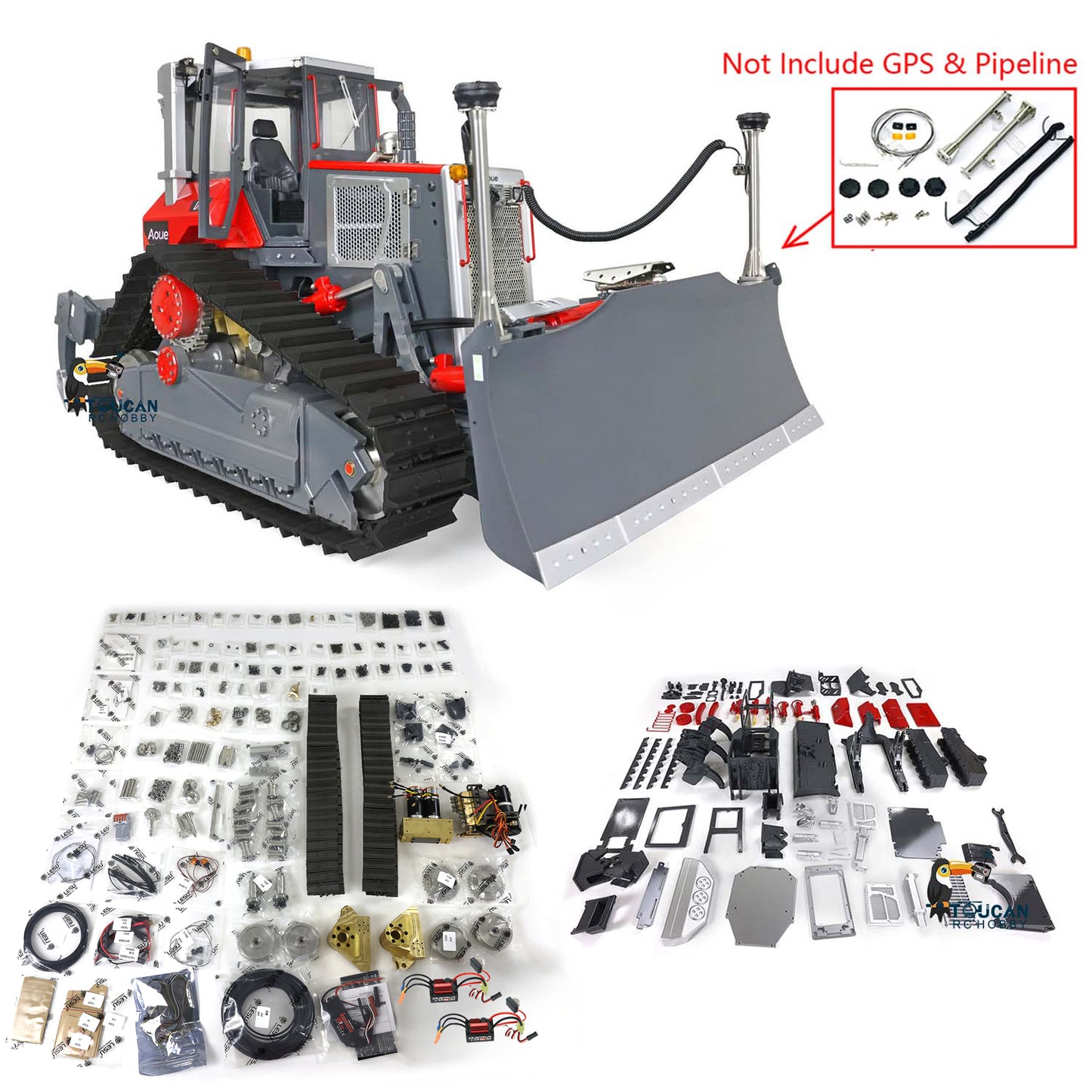 LESU 1/14 Aoue DT60 RC Dozer Hydraulic Bulldozer Pump Lights Sound Servo Wheeled Sticker Metal GPS 3V Lamp Wire