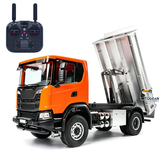 Double E E022 2Speed 4x4 1/14 Electric Screw RC Dump Truck 500G RTR Tipper Magnetic High Roof Full Metal Axle Radio Battery