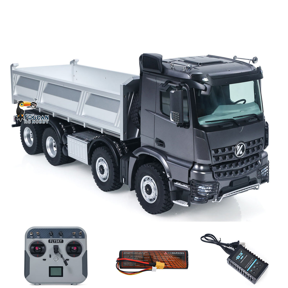 Fast Free Shipping for EU Kabolite 8X8 1/14 RC Dump Truck K5703 Electric Lifting Remote Control Tipper RTR Model 2Speed Gearbox Lights Sound System