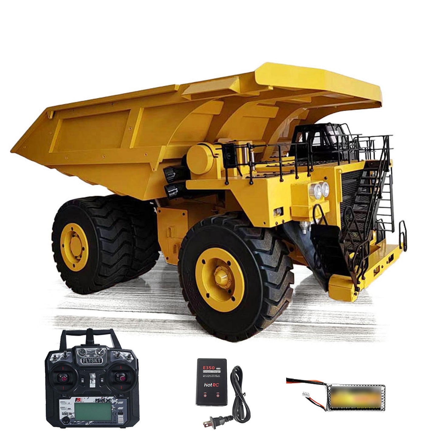 1/20 RC Metal Hydraulic Mining Truck 793D Heavy Construction Machine Radio Controlled Tipper Car I6X Radio Lights RTR Battery