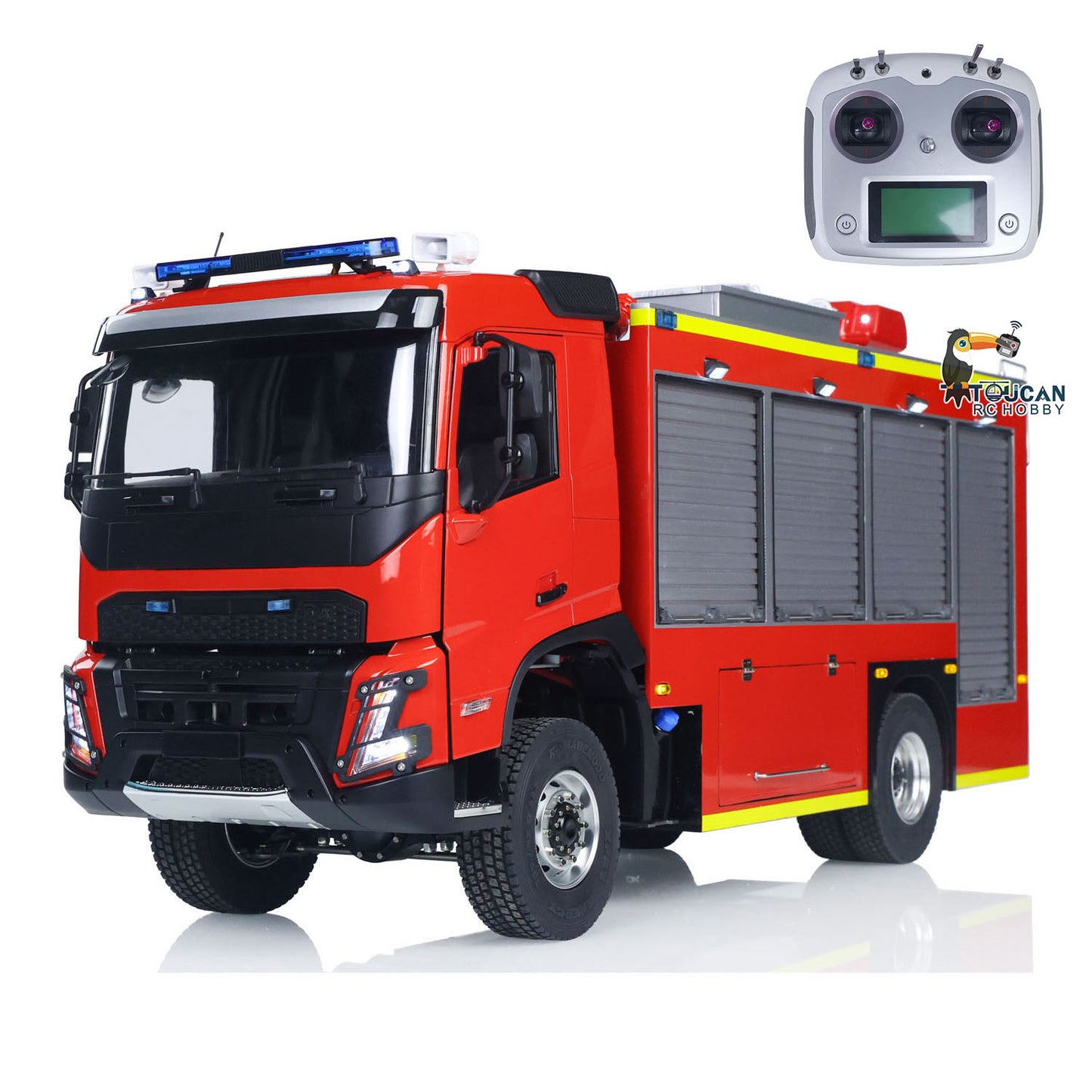 1/14 4X4 Plastic Chassis Radio Controlled Sprinkler Fire Truck 2Speed Gearbox Water Spraying RC Model Vehicle No Battery