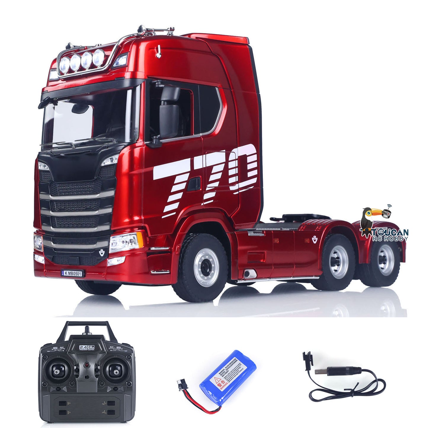 Fast Shipping 770S Plastic 1/18 RC Tractor Truck Toys Finished Model RTR 7.4V Battery Radio 19CH Light Sound Effects Remote Control Lorry Car