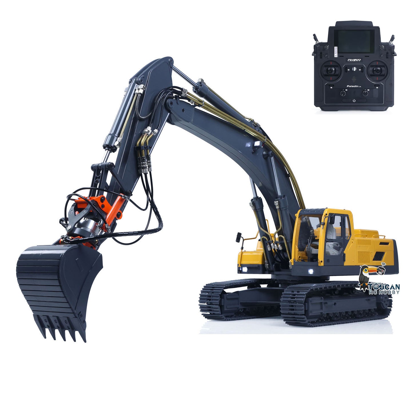 JDMODEL V2 1/14 Scale EC360 RC Digger Upgraded Radio Control Excavator Cars with Sound Light Module FlySky PL18 ESC Servo Motor