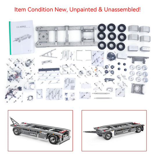 Metal 1/14 RC Trailer Model A0065 KIT Lights for LESU Remote Control Hydraulic Roll on off Dumper Radio Controlled Tipper Construction Vehicle