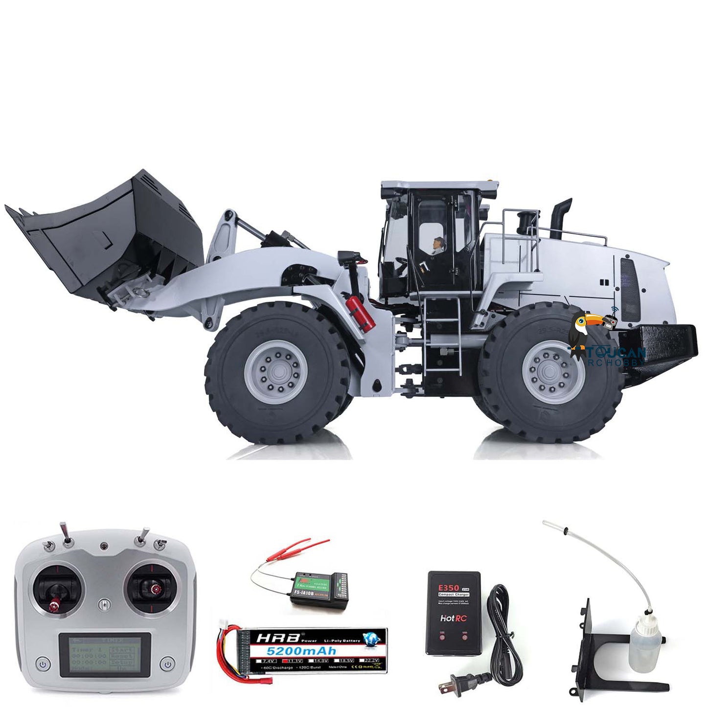 US Stock Metal 1/14 Hydraulic RC WA470 Loader Model Electric Car ESC Motor Servo Lights Charger Ready to Run Construction