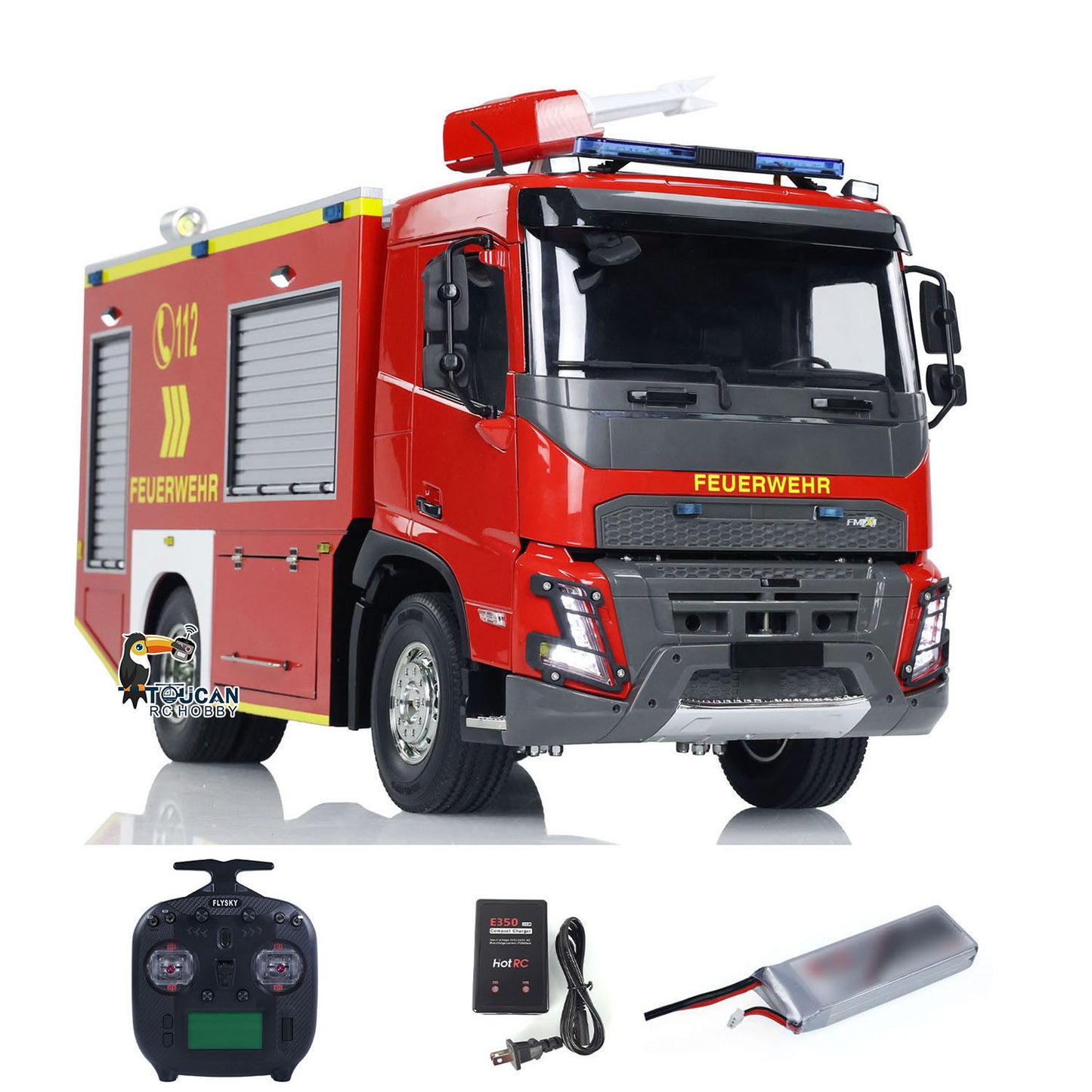 1/14 RC Fire Vehicle 4x2 Electric Car Remote Control Fire Fighting Truck Model