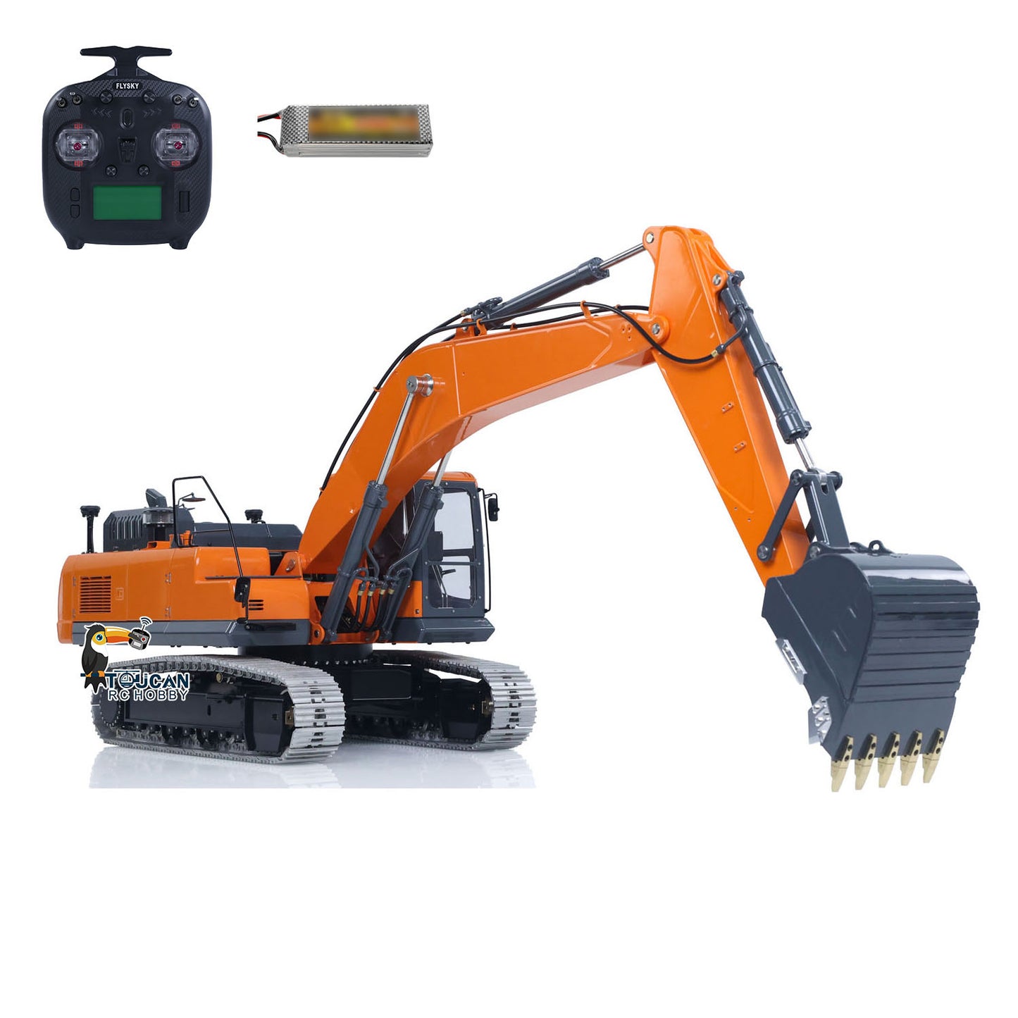 Metal LESU 1/14 Remote Control Digger Aoue DX350LC RC Hydraulic Excavator Model 3CH Valve 4MPA Pump Flysky ST8 Battery Lights