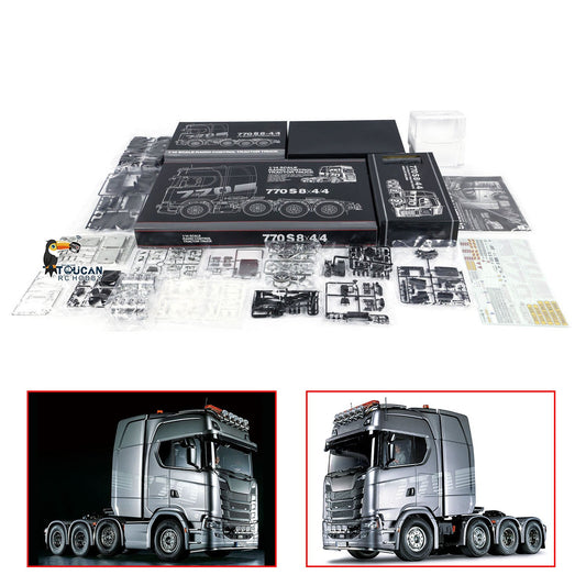 1/14 8X4 770S 56371 RC Tractor Truck Radio Control Car Simulation Model Kit 3-speed Gearbox Motor Unassembled Unpainted