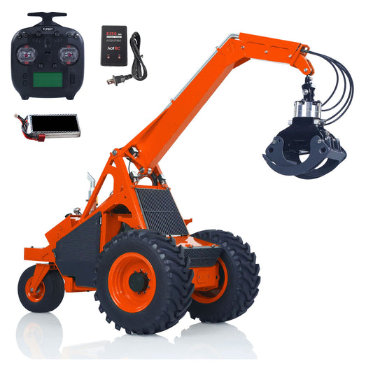 TOUCAN DIY LESU AOUE 225A Metal 1/14 RC Hydraulic Log Loader Remote Control Sugarcane Loader RTR Model 4CH Valve ST8 Radio Battery Constraction Car
