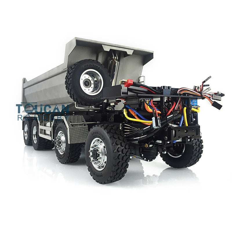 LESU 1/14 Scale 8*8 Front Hydraulic RC Dumper Cylinder Truck Tipper Metal DIY Motor Servo Sound and LED Light System ESC