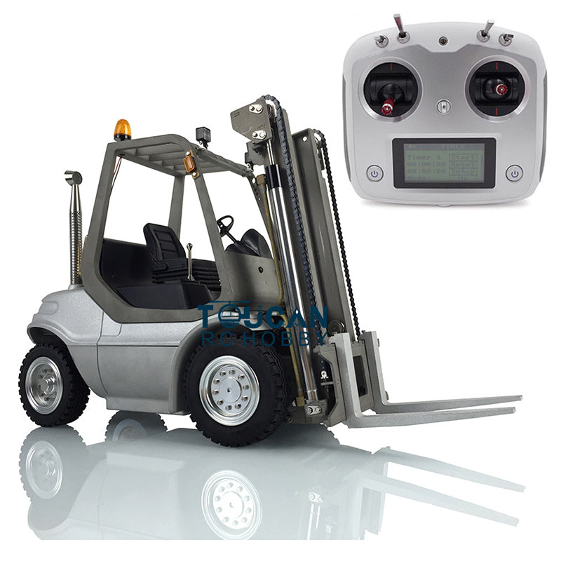 LESU 1/14 Scale Lind Hydraulic RC Forklift Transfer Car Truck Model ESC Motor Light Sound System Metal Front Rear Wheel Hub Toolbox