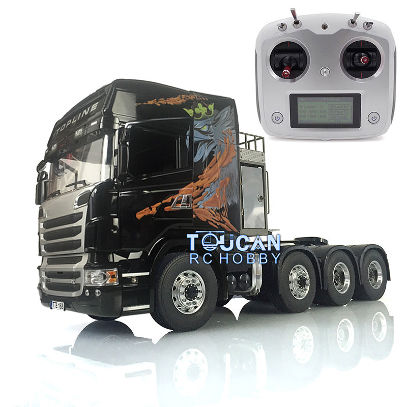 LESU 1/14 8*8 Kit Tractor Truck Car RC Model Painted Metal Chassis W/ Highroof Cabin Set 802C Servo Motor Equipment Rack