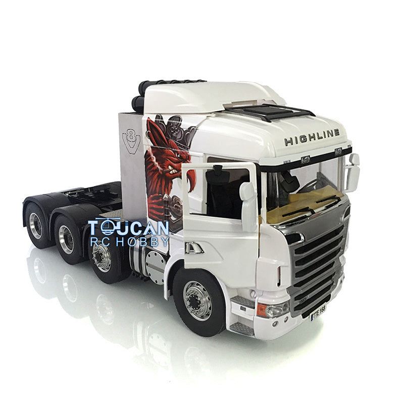 1/14 RC LESU Metal 8*8 Axles Chassis Scania Tractor Truck Hercules Gripen Cabin Painted 2Speed Gearbox Lock Differential Servo